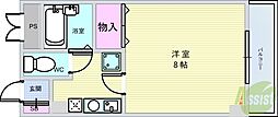 マサーレ川西 1Kの間取図画像