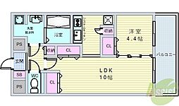 レジデンスエアポート 1LDKの間取図画像