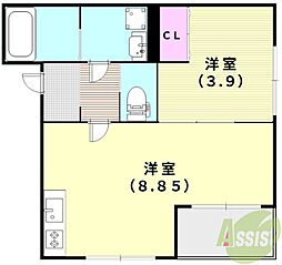 ステラ豊中庄内 1LDKの間取図画像