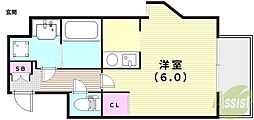 ONLYONE小花2 ワンルームの間取図画像