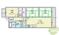 ジョイフルライフ泉丘 3LDKの間取図画像