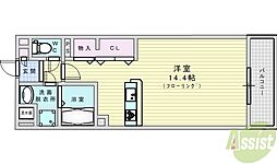 ラフィーヌフジ ワンルームの間取図画像