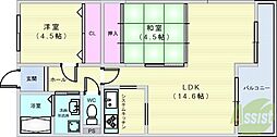 ファミーユ 2LDKの間取図画像