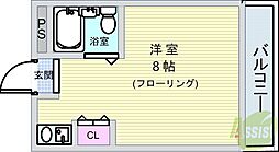 サンハイツ石橋 ワンルームの間取図画像