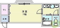 カームヒル箕面 1Kの間取図画像