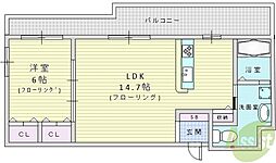 フェニックス緑地公園 1LDKの間取図画像