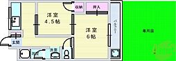 ナカムラニューハイツ 2LKの間取図画像