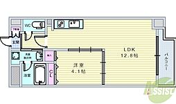 クランエシオ 1LDKの間取図画像