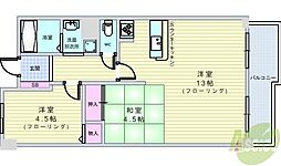 プリ・メゾン豊中 2LDKの間取図画像