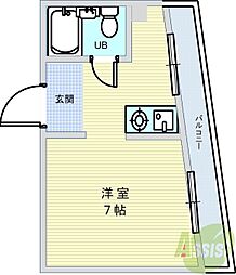 ハイツ・ローレル ワンルームの間取図画像