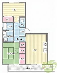 サンハイツツチタニ 2LDKの間取図画像