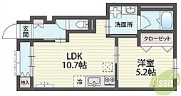 (仮称)豊中市刀根山新築アパート 1LDKの間取図画像