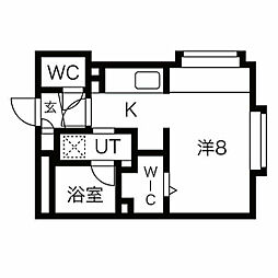 札幌市営南北線 平岸駅 徒歩5分の賃貸マンション 4階1Kの間取り