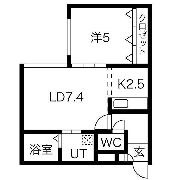 北海道札幌市豊平区平岸二条5丁目(賃貸マンション1LDK・3階・35.55㎡)の写真 その2