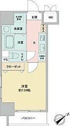 名古屋市営鶴舞線 鶴舞駅 徒歩10分の賃貸マンション 5階1Kの間取り