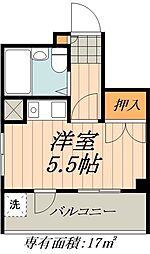 名古屋市営東山線 今池駅 徒歩9分の賃貸マンション 3階1Kの間取り