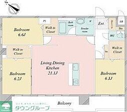 名鉄名古屋本線 栄生駅 徒歩3分の賃貸マンション 10階3LDKの間取り