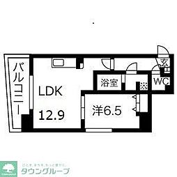 JR中央本線 鶴舞駅 徒歩10分の賃貸マンション 4階1LDKの間取り