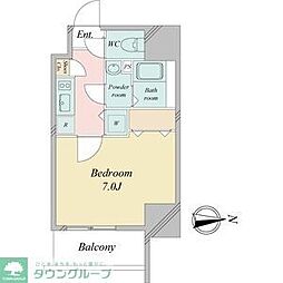 エスプレイス鶴舞ガーデンテラス 10階1Kの間取り