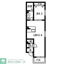 BC大金 3階1LDKの間取り