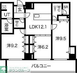 さくらHills NISHIKI Platinum Residence 13階3LDKの間取り