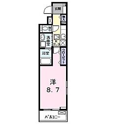 ローレルＥａｓｔ 2階1Kの間取り