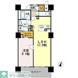 ロイヤルパークスERささしま　SOUTH 12階1LDKの間取り