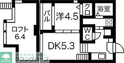 Lumo庄内通 2階2Kの間取り