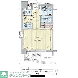 プレサンス泉アーバンゲート 15階1Kの間取り