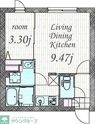 quador川名 4階1LDKの間取り
