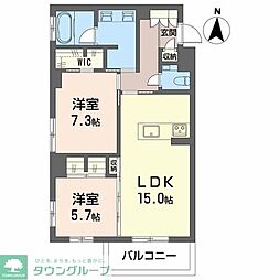 ルジェンド 2LDKの間取図画像