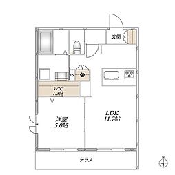 al sole 1LDKの間取図画像