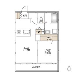 al sole 1LDKの間取図画像