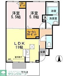 ファルツ宿跡 2LDKの間取図画像