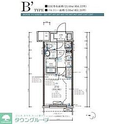 ディアレイシャス名古屋大須通 1Kの間取図画像