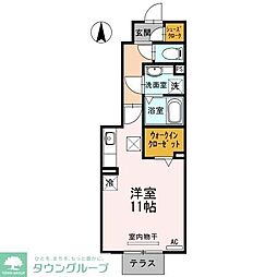 ボンジュール本陣 1LDKの間取図画像