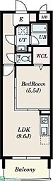 ロイヤルピジョン岩塚 1LDKの間取図画像
