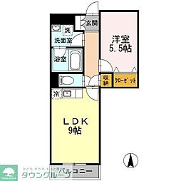 ロータス亀島 1LDKの間取図画像