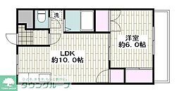 ハッピーサークル 1LDKの間取図画像
