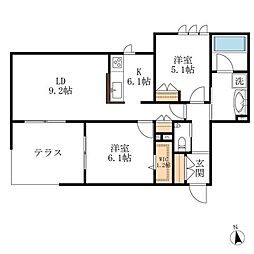 bambou deux 2LDKの間取図画像