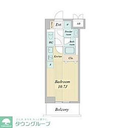 レジディア高岳 ワンルームの間取図画像