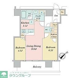 NAGOYAtheTOWER 2LDKの間取図画像