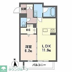 ル シマン 1LDKの間取図画像