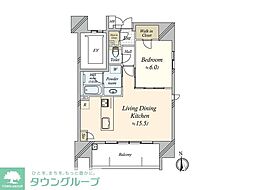 サンクレーア鶴舞公園 1LDKの間取図画像