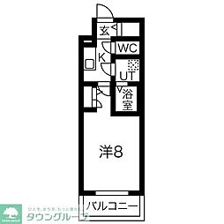 エスリード泉プライム 1Kの間取図画像
