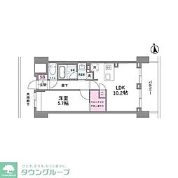 シーズンフラッツ今池NORTH 1LDKの間取図画像
