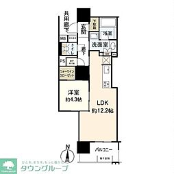 プラウドタワー栄 1LDKの間取図画像