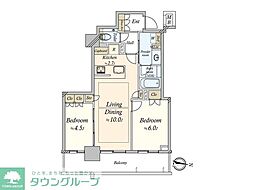 ザ・パークハウス久屋大通ローレルタワー 2LDKの間取図画像