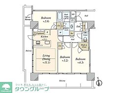 ザ・ファインタワー名古屋今池 3LDKの間取図画像