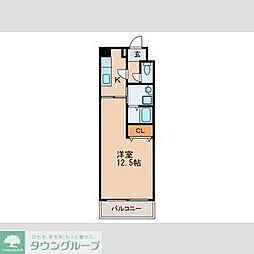 リオン高見 1Kの間取図画像